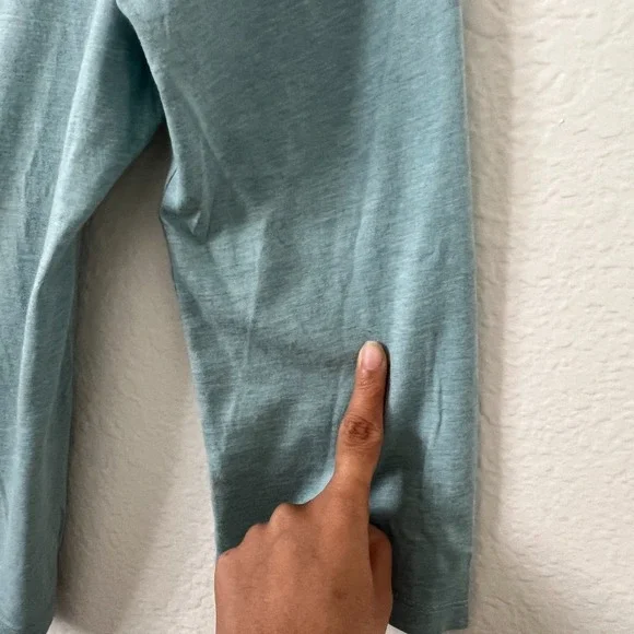 Garnet Hill Sz L Blue Floral Embroidered Top Cotton Modal Boho Cottagecore Artsy - Picture 7 of 11